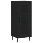 vidaXL Komoda čierna 34,5x34x90 cm spracované drevo – Obrázok 2