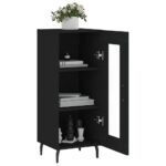 vidaXL Komoda čierna 34,5x34x90 cm spracované drevo – Obrázok 4