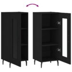 vidaXL Komoda čierna 34,5x34x90 cm spracované drevo – Obrázok 9