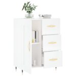 vidaXL Komoda biela 69,5x34x90 cm kompozitné drevo – Obrázok 4