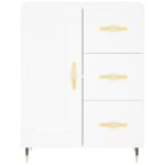 vidaXL Komoda biela 69,5x34x90 cm kompozitné drevo – Obrázok 5