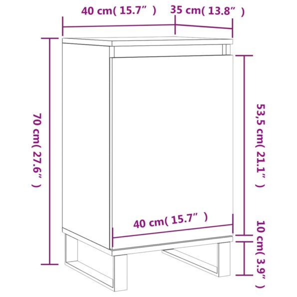 vidaXL Komoda dymový dub 40x35x70 cm kompozitné drevo – Obrázok 12