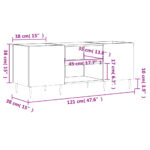vidaXL Skrinka na platne betónovosivá 121x38x48 cm kompozitné drevo – Obrázok 9