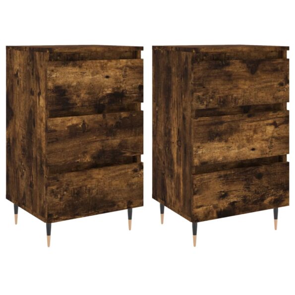 vidaXL Nočné stolíky 2 ks dymový dub 40x35x69 cm kompozitné drevo – Obrázok 2