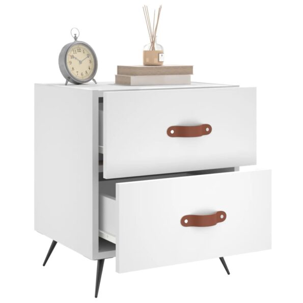 vidaXL Nočný stolík biely 40x35x47,5 cm kompozitné drevo – Obrázok 7