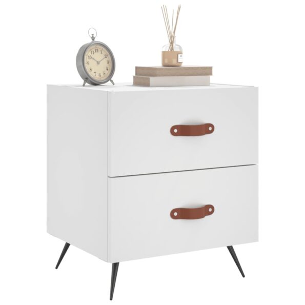 vidaXL Nočný stolík biely 40x35x47,5 cm kompozitné drevo – Obrázok 8