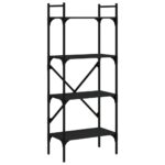 vidaXL Knižnica 4-poschodová čierna 56x31,5x138,5 cm kompozitné drevo – Obrázok 2