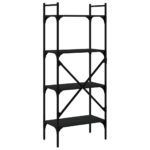 vidaXL Knižnica 4-poschodová čierna 56x31,5x138,5 cm kompozitné drevo – Obrázok 6