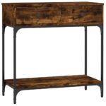 vidaXL Konzolový stolík dymový dub 75 x 34,5 x 75 cm kompozitné drevo – Obrázok 2