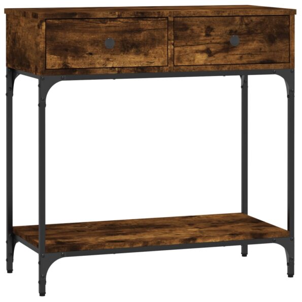 vidaXL Konzolový stolík dymový dub 75 x 34,5 x 75 cm kompozitné drevo – Obrázok 2