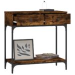 vidaXL Konzolový stolík dymový dub 75 x 34,5 x 75 cm kompozitné drevo – Obrázok 3