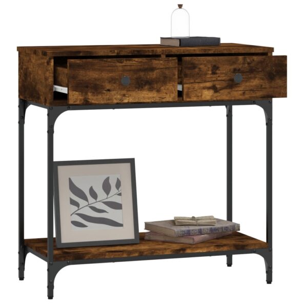 vidaXL Konzolový stolík dymový dub 75 x 34,5 x 75 cm kompozitné drevo – Obrázok 3