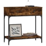 vidaXL Konzolový stolík dymový dub 75 x 34,5 x 75 cm kompozitné drevo – Obrázok 4