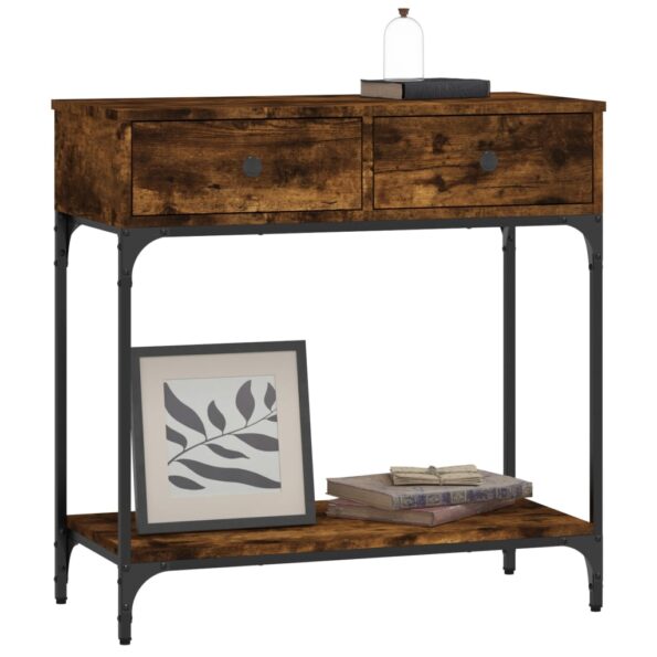 vidaXL Konzolový stolík dymový dub 75 x 34,5 x 75 cm kompozitné drevo – Obrázok 4