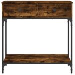 vidaXL Konzolový stolík dymový dub 75 x 34,5 x 75 cm kompozitné drevo – Obrázok 6