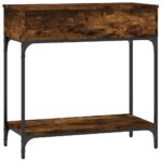 vidaXL Konzolový stolík dymový dub 75 x 34,5 x 75 cm kompozitné drevo – Obrázok 7