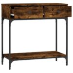 vidaXL Konzolový stolík dymový dub 75 x 34,5 x 75 cm kompozitné drevo – Obrázok 8