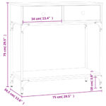 vidaXL Konzolový stolík dymový dub 75 x 34,5 x 75 cm kompozitné drevo – Obrázok 11