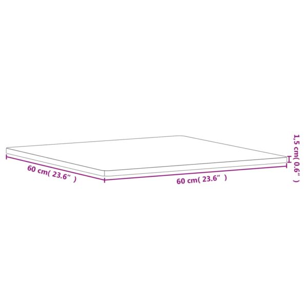 vidaXL Stolová doska 60x60x1,5 cm, štvorcová, bukový masív – Obrázok 7