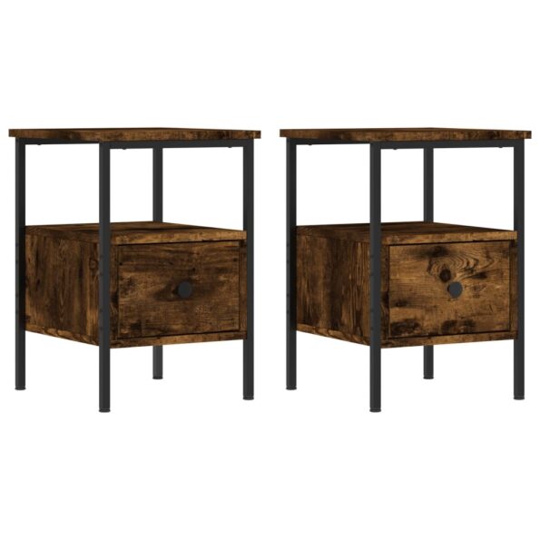 vidaXL Nočné stolíky 2 ks dymový dub 34x36x50 cm kompozitné drevo – Obrázok 2