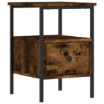 vidaXL Nočné stolíky 2 ks dymový dub 34x36x50 cm kompozitné drevo – Obrázok 3