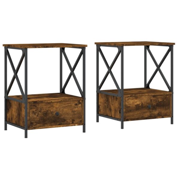 vidaXL Nočné stolíky 2 ks, tmavý dub 50x41x65 cm, kompozitné drevo – Obrázok 2