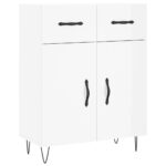 vidaXL Komoda lesklá biela 69,5x34x90 cm spracované drevo – Obrázok 2