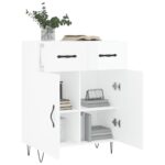 vidaXL Komoda lesklá biela 69,5x34x90 cm spracované drevo – Obrázok 4