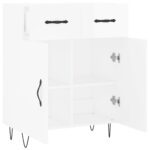 vidaXL Komoda lesklá biela 69,5x34x90 cm spracované drevo – Obrázok 5