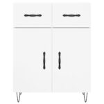 vidaXL Komoda lesklá biela 69,5x34x90 cm spracované drevo – Obrázok 6