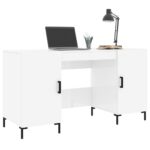 vidaXL Stôl lesklý biely 140x50x75 cm spracované drevo – Obrázok 3