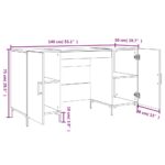 vidaXL Stôl lesklý biely 140x50x75 cm spracované drevo – Obrázok 12