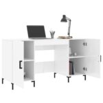vidaXL Stôl lesklý biely 140x50x75 cm spracované drevo – Obrázok 4