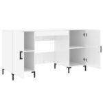 vidaXL Stôl lesklý biely 140x50x75 cm spracované drevo – Obrázok 5