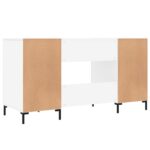 vidaXL Stôl lesklý biely 140x50x75 cm spracované drevo – Obrázok 8