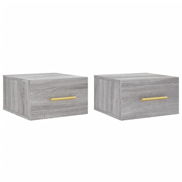 vidaXL Nástenné nočné stolíky 2 ks sivé sonoma 35x35x20 cm – Obrázok 2