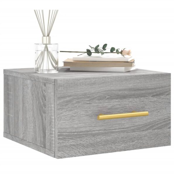 vidaXL Nástenné nočné stolíky 2 ks sivé sonoma 35x35x20 cm – Obrázok 3