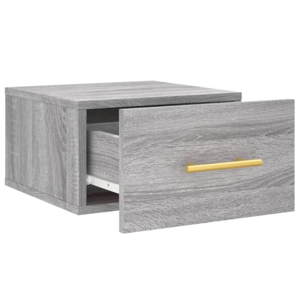 vidaXL Nástenné nočné stolíky 2 ks sivé sonoma 35x35x20 cm – Obrázok 7