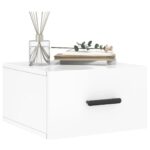 vidaXL Nástenné nočné stolíky 2 ks lesklé biele 35x35x20 cm – Obrázok 3
