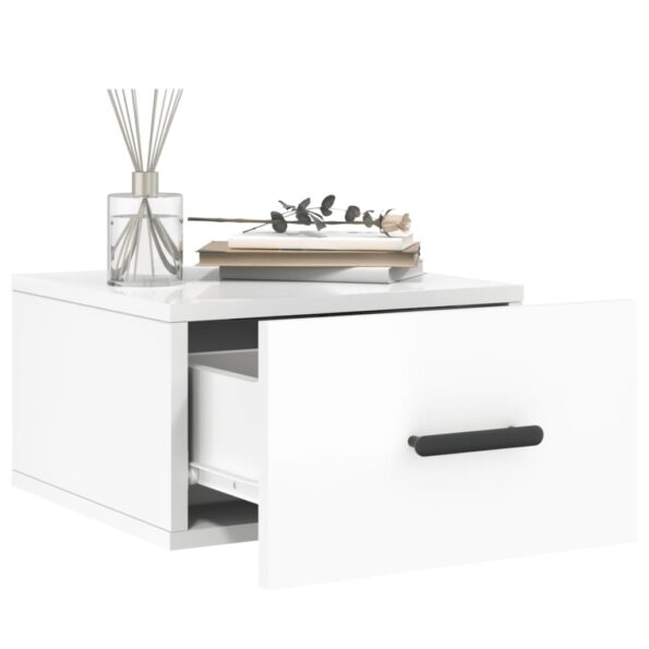 vidaXL Nástenné nočné stolíky 2 ks lesklé biele 35x35x20 cm – Obrázok 4