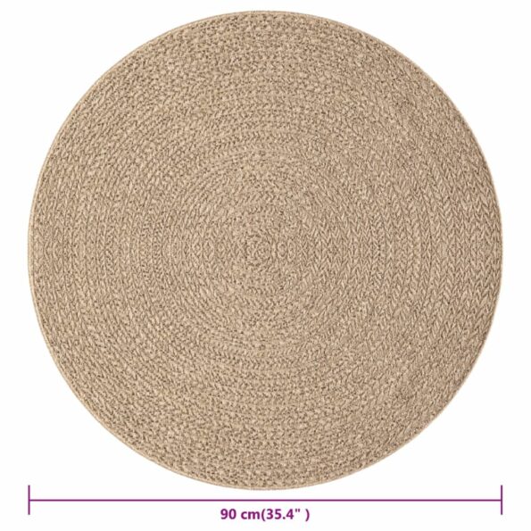vidaXL Koberec ZIZUR 90 cm, jutový vzhľad, interiér a exteriér – Obrázok 7