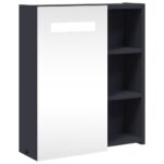 vidaXL kúpeľňová zrkadlová skrinka s LED svetlošedá 45x13x52 cm – Obrázok 2