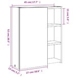 vidaXL kúpeľňová zrkadlová skrinka s LED svetlošedá 45x13x52 cm – Obrázok 12