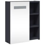 vidaXL kúpeľňová zrkadlová skrinka s LED svetlošedá 45x13x52 cm – Obrázok 4
