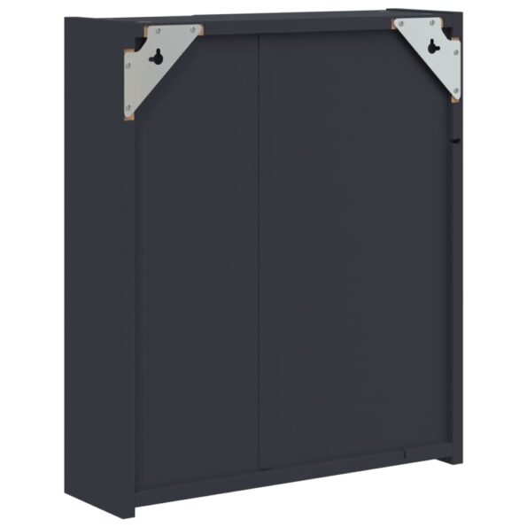 vidaXL kúpeľňová zrkadlová skrinka s LED svetlošedá 45x13x52 cm – Obrázok 8