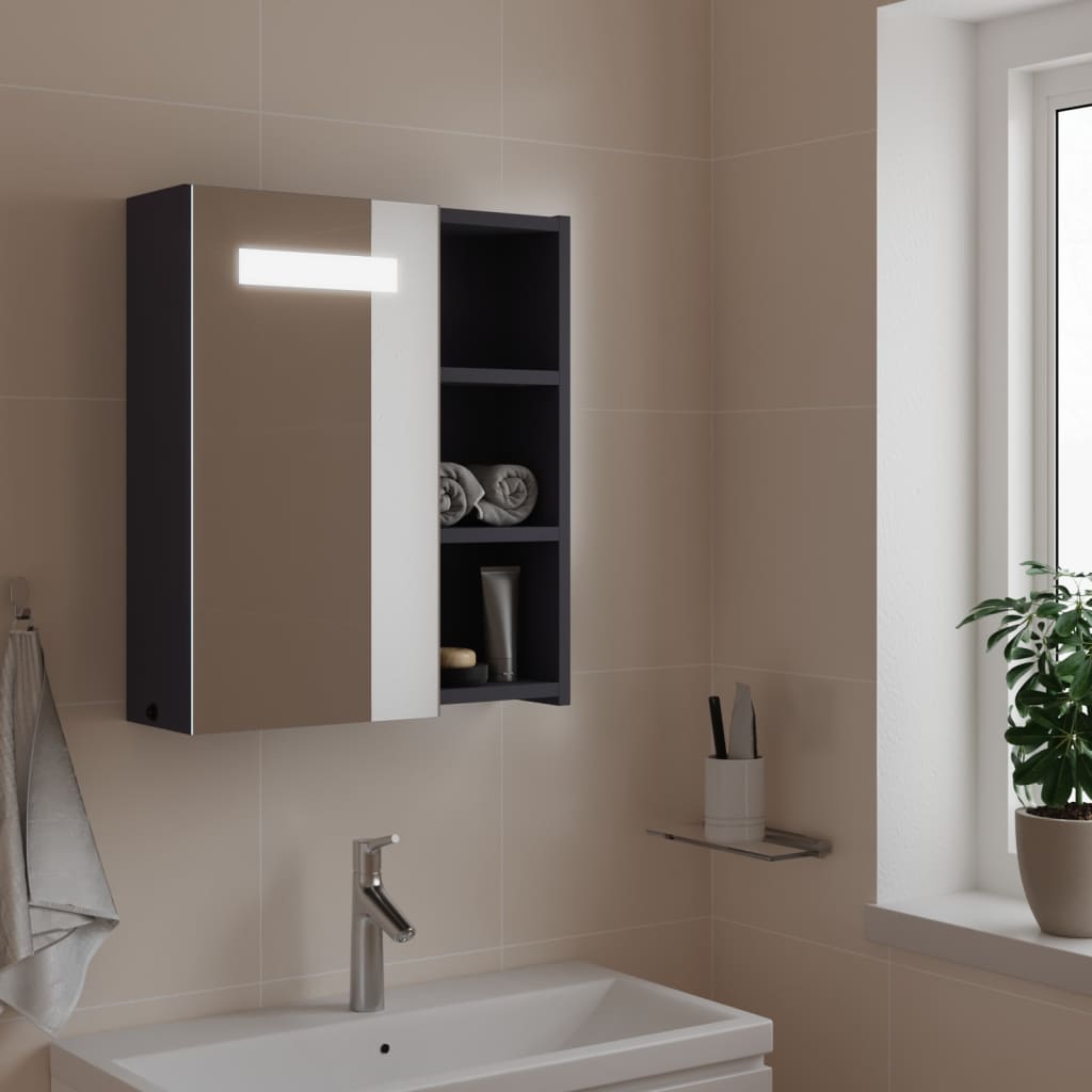 VXL8721012107014_m_en_hd_1.jpg vidaXL kúpeľňová zrkadlová skrinka s LED svetlošedá 45x13x52 cm – Obrázok 1