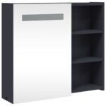 vidaXL Kúpeľňová zrkadlová skrinka s LED svetlom šedá 60x13x52 cm – Obrázok 4