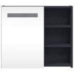 vidaXL Kúpeľňová zrkadlová skrinka s LED svetlom šedá 60x13x52 cm – Obrázok 6