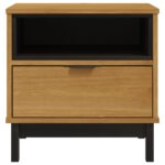 vidaXL Príručný stolík FLAM 50x50x50 cm, borovicový masív – Obrázok 5
