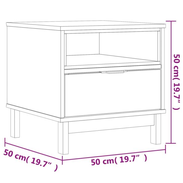 vidaXL Príručný stolík FLAM 50x50x50 cm, borovicový masív – Obrázok 10